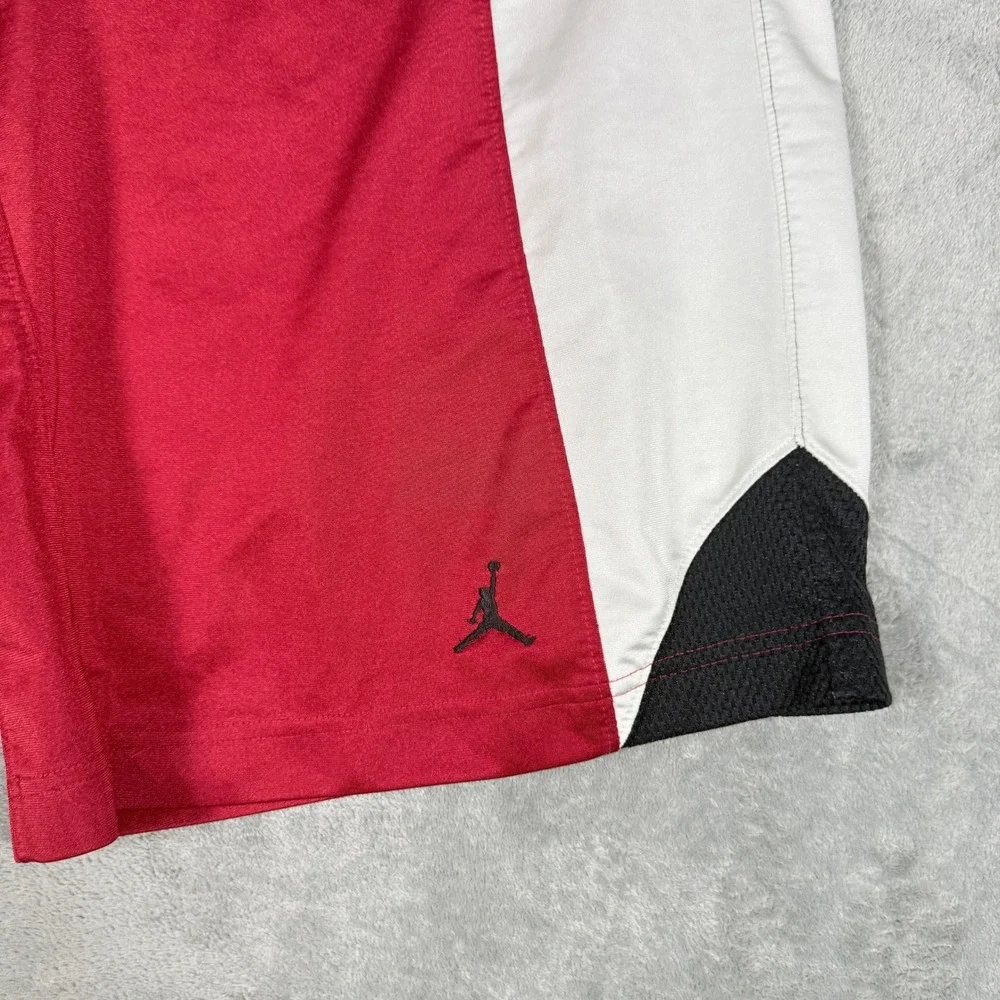 Jordan Mens Large Athletic Shorts Red Black White Colorblock